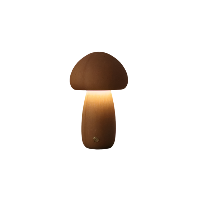 Skorter | table lamp with rechargeable wood and mushroom for a cozy atmosphere