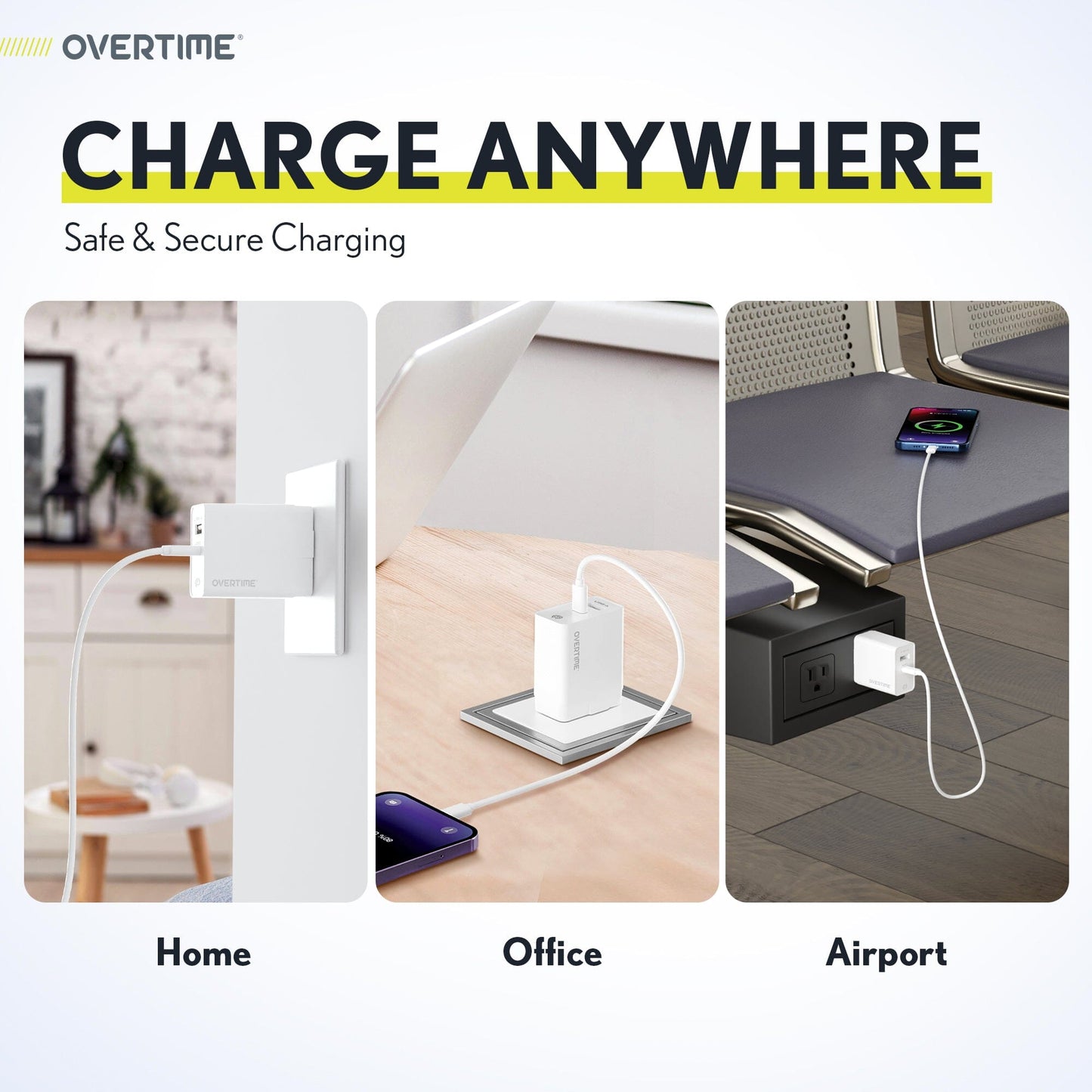 Skorter | Overtime Dual Port USB A and USB C 38W Fast Charging Power Adapter