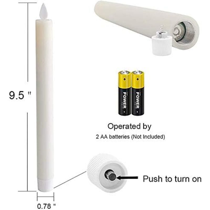 Pack Of 2 Flameless Taper Candles With Remote - SKØRTER