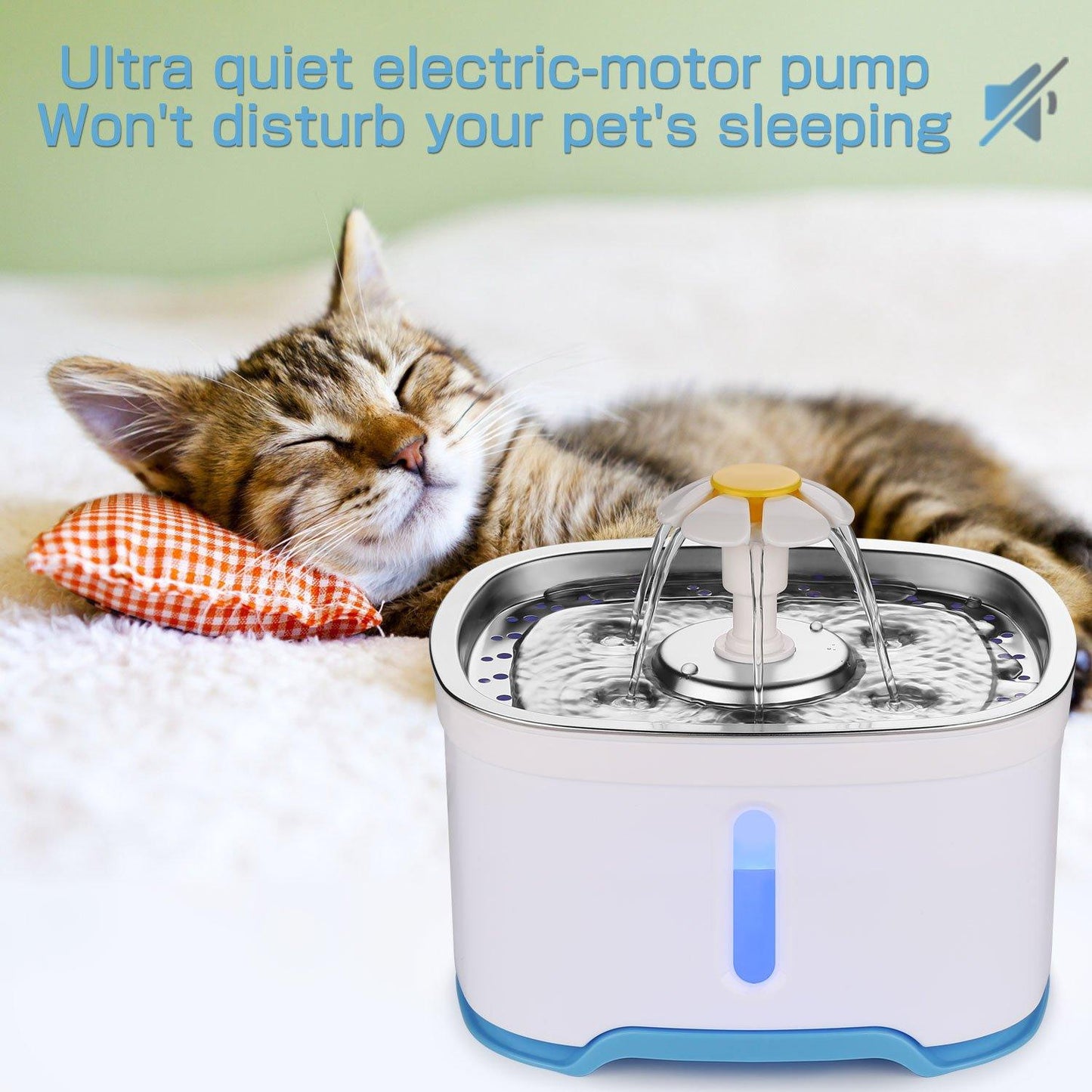 Skorter | Pet Water Dispenser Fountain Cat Dog LED Light Drinking 2 Spray Heads
