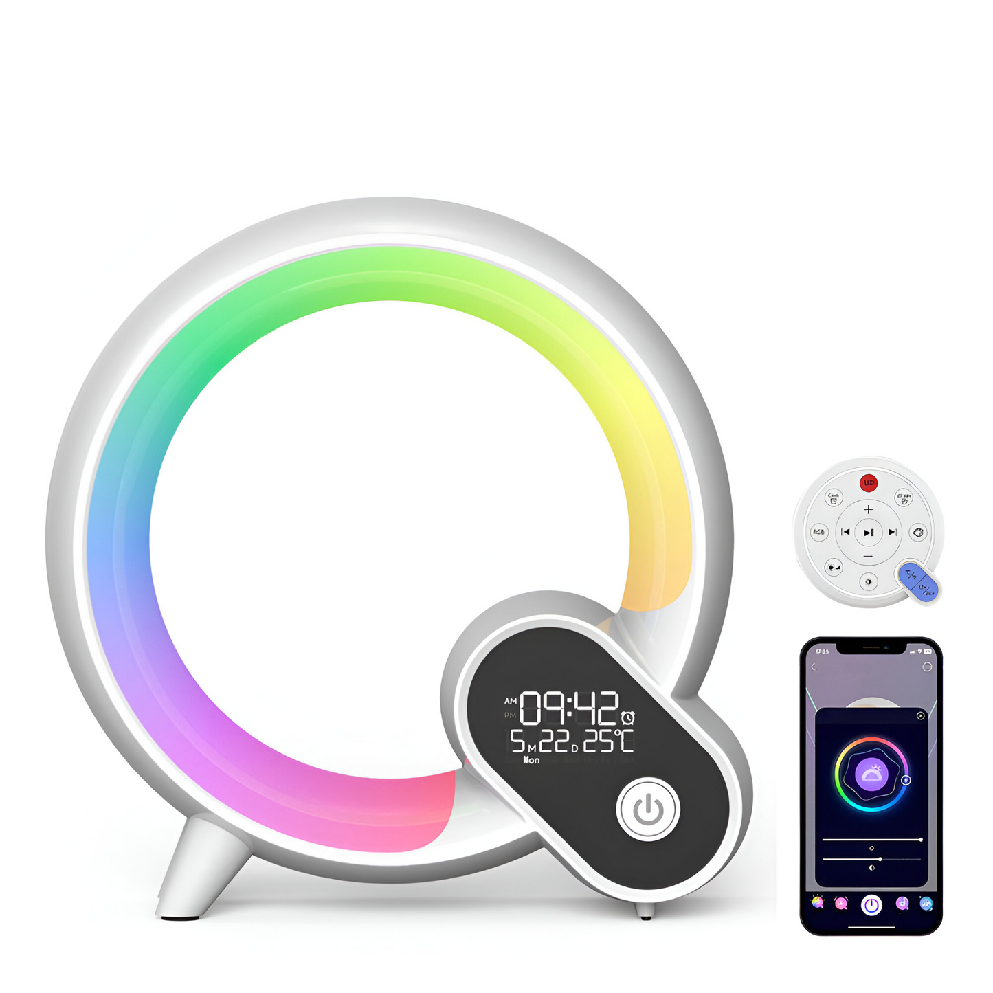 Skorter | 3-in-1 Bluetooth Speaker and Alarm Clock Lamp - Lit Lamp Good Gifts for New Home