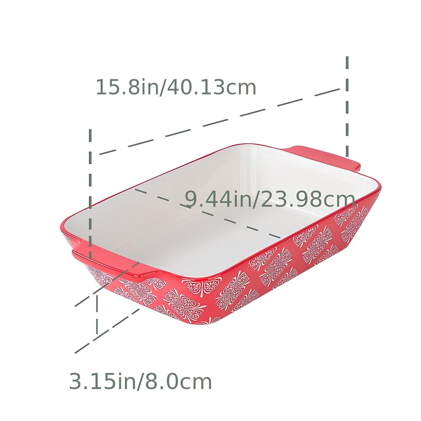 Skorter for four ceramic red with white pattern