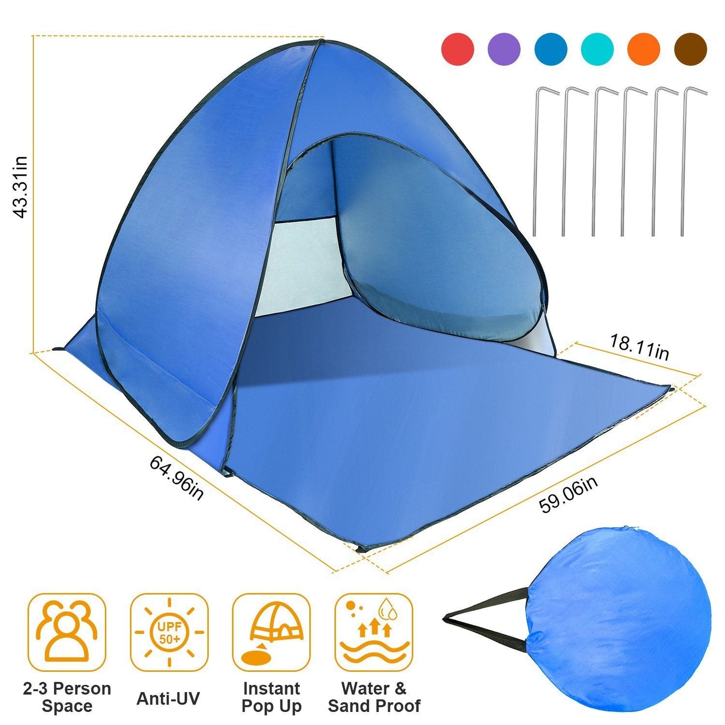 Skorter | Pop Up Beach Tent Sunshade Hide