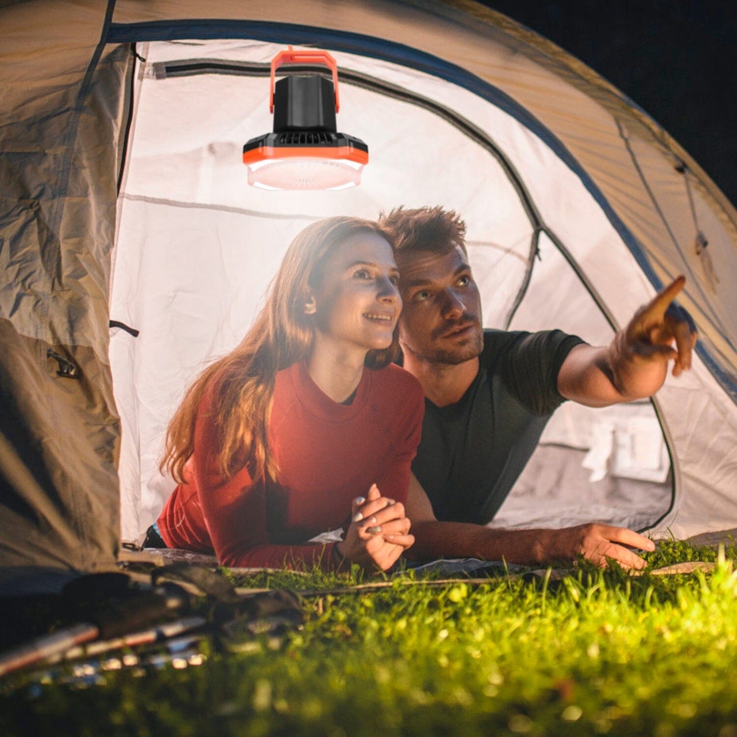 Skorter | Portable Camping Lantern Fan 10000mAh Battery Powered with 4 Light Modes