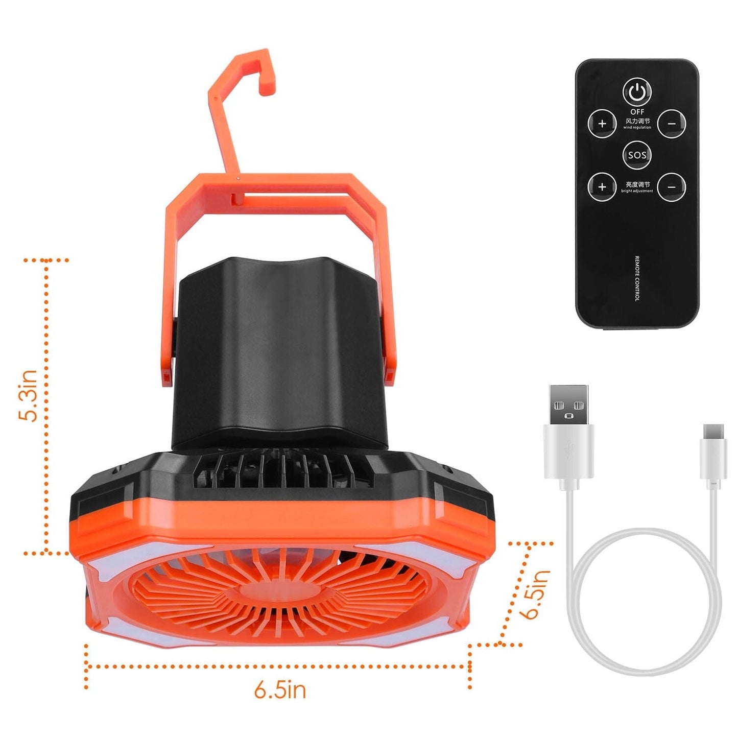 Skorter | Portable Camping Lantern Fan 10000mAh Battery Powered with 4 Light Modes