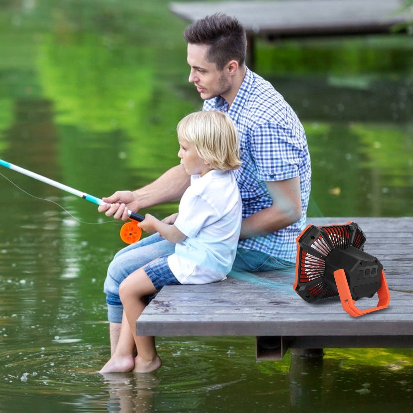 Skorter | Portable Camping Lantern Fan 10000mAh Battery Powered with 4 Light Modes
