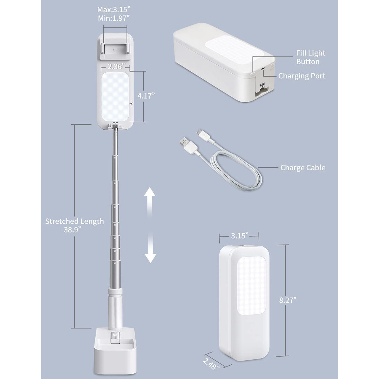 Skorter | Portable Phone Holder with Dimmable LED Light