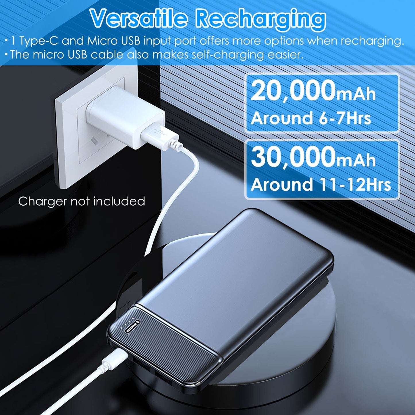 Skorter | Portable Power Bank Phone Charger with 1 Micro USB Cable
