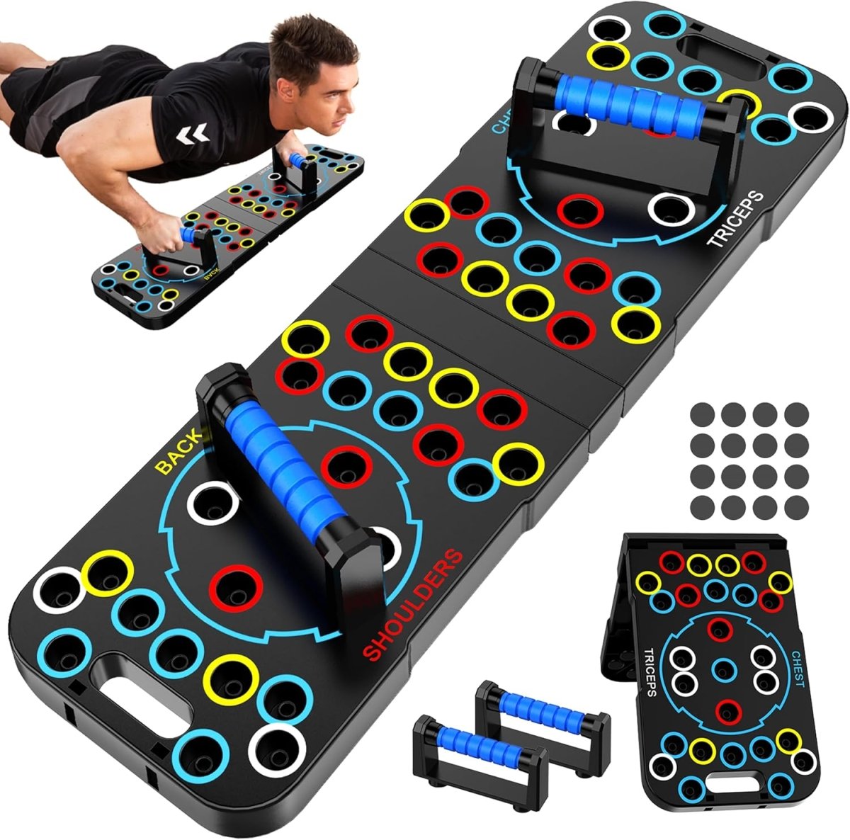 Skorter | Powerflex Push-Up Training Board – Color-Coded Chest, Shoulder & Triceps Workout – Durable & Portable Design – All Fitness Levels