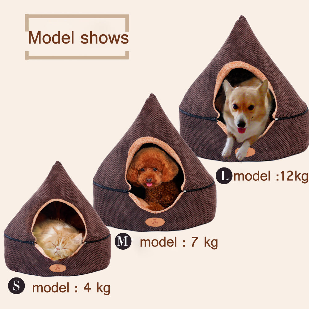 Skorter | HOOPET Pet Dog Cat Tent House All Seasons Dirt Resistant Soft Yurt Bed with Double-Sided Washable Cushion