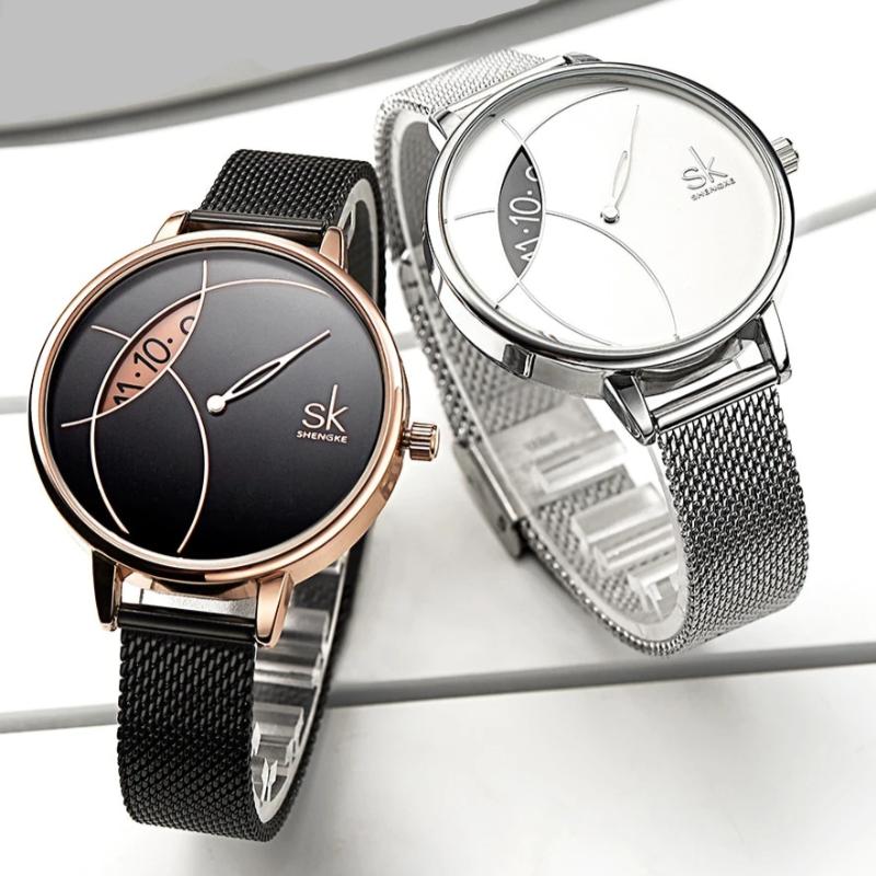 Skorter | Stainless Steel Mesh Band Quartz Ladies Watch