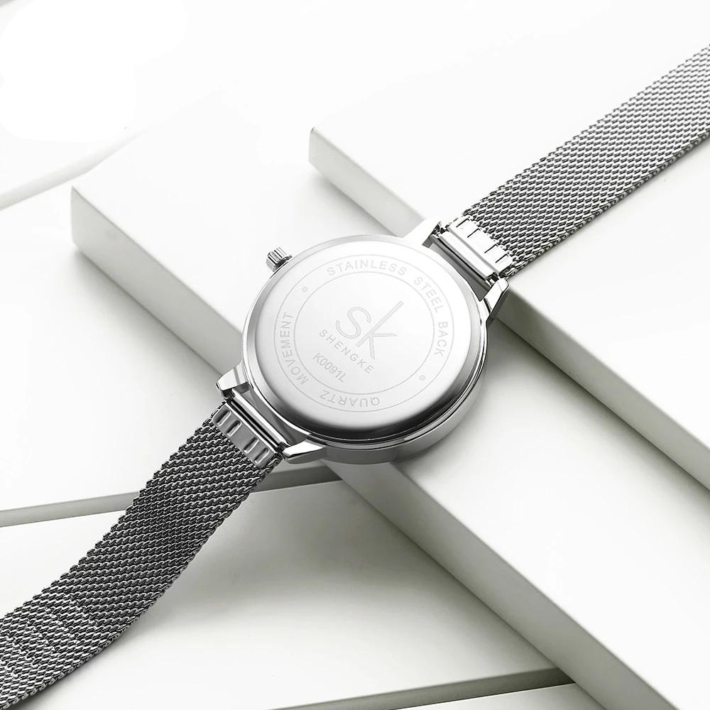 Skorter | Stainless Steel Mesh Band Quartz Ladies Watch