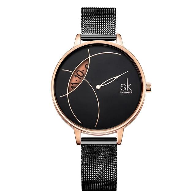 Skorter | Stainless Steel Mesh Band Quartz Ladies Watch