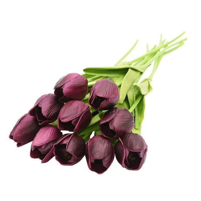 Skorter | 10-piece Faux-Tulip Artificial Flowers