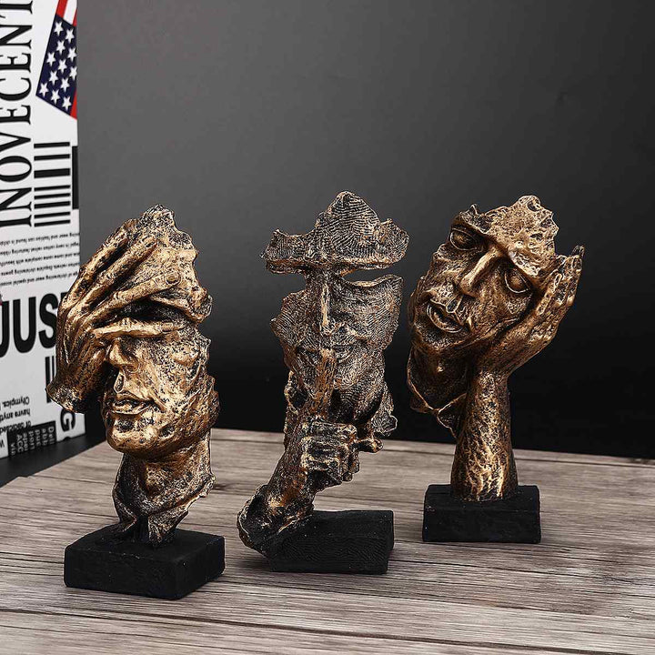 Skorter | Abstract Gold Sculpture "NordicLine" – Modern Scandinavian Decoration