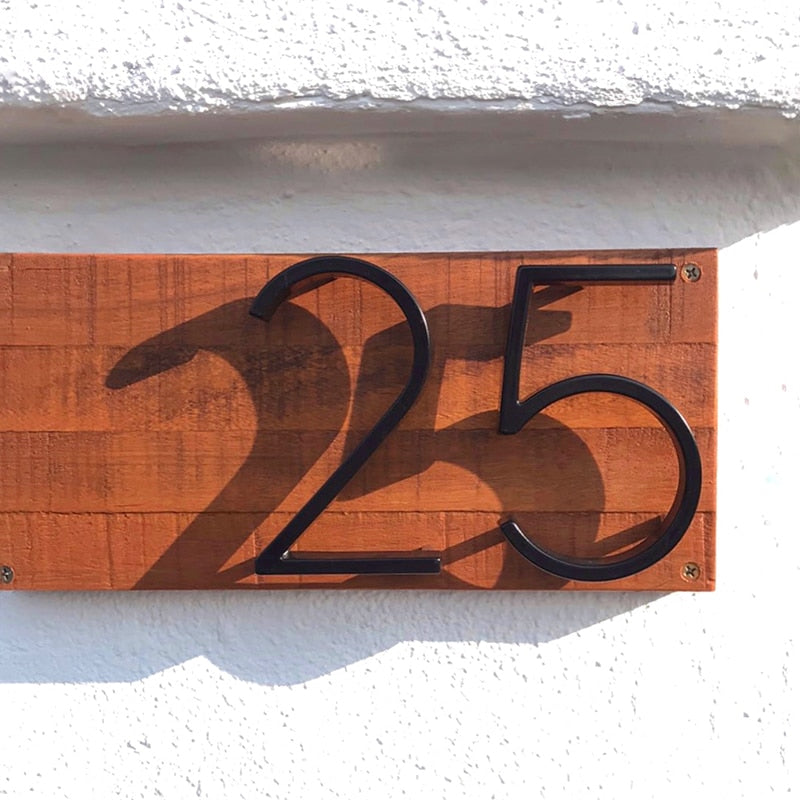 Skorter | Royelux Modern House Numbers - Stainless Zinc Alloy, Black Finish, 5" High