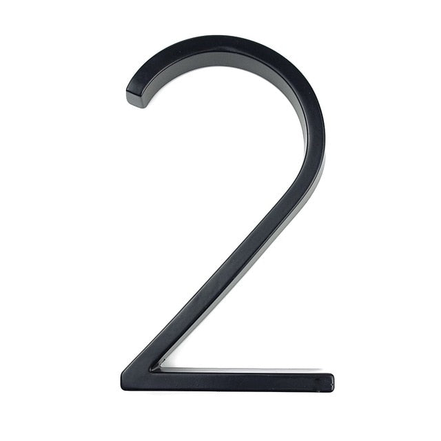 Skorter | Royelux Modern House Numbers - Stainless Zinc Alloy, Black Finish, 5" High