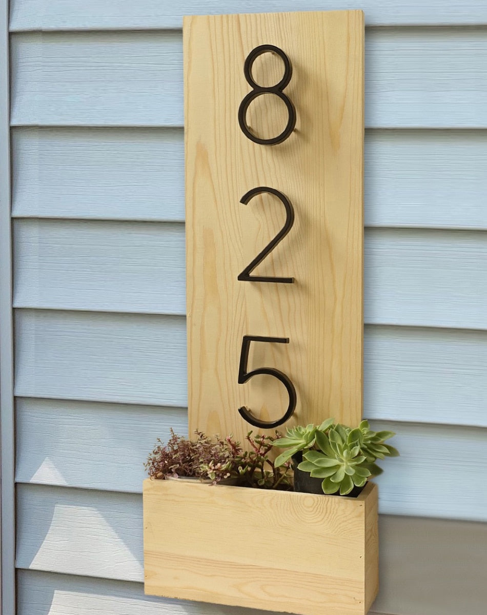Skorter | Royelux Modern House Numbers - Stainless Zinc Alloy, Black Finish, 5" High