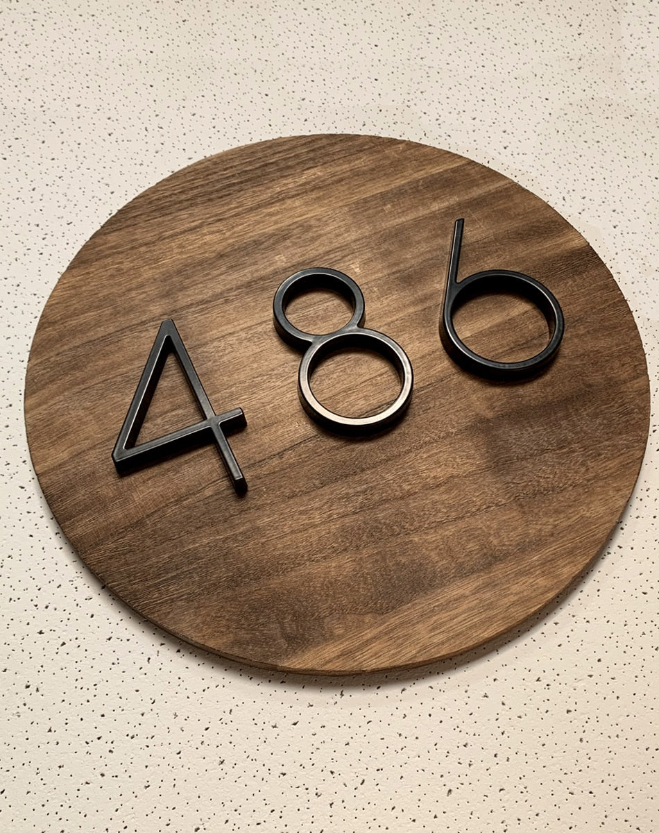 Skorter | Royelux Modern House Numbers - Stainless Zinc Alloy, Black Finish, 5" High