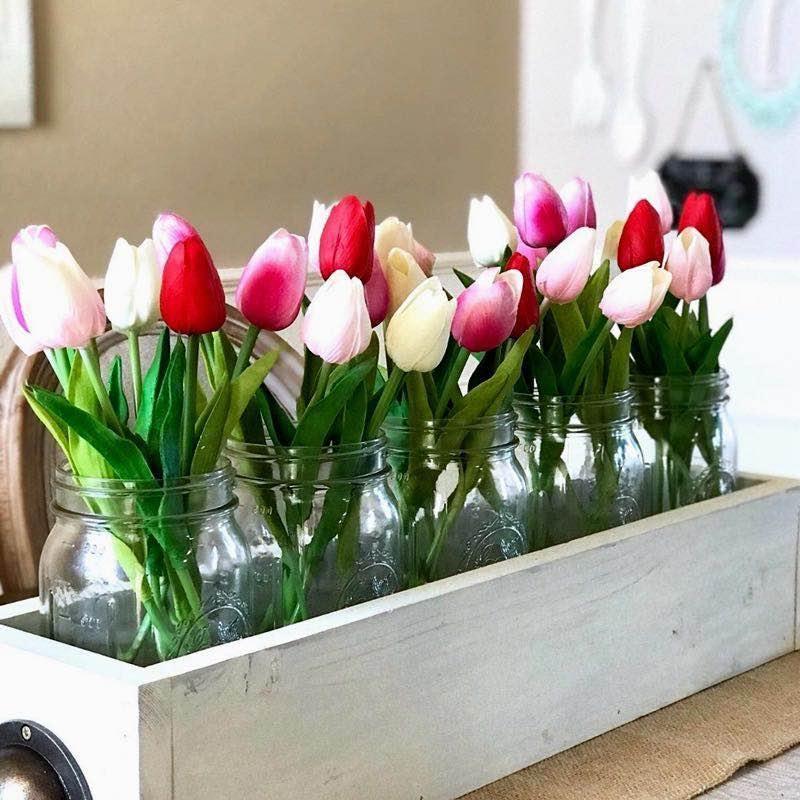 Skorter | 10-piece Faux-Tulip Artificial Flowers