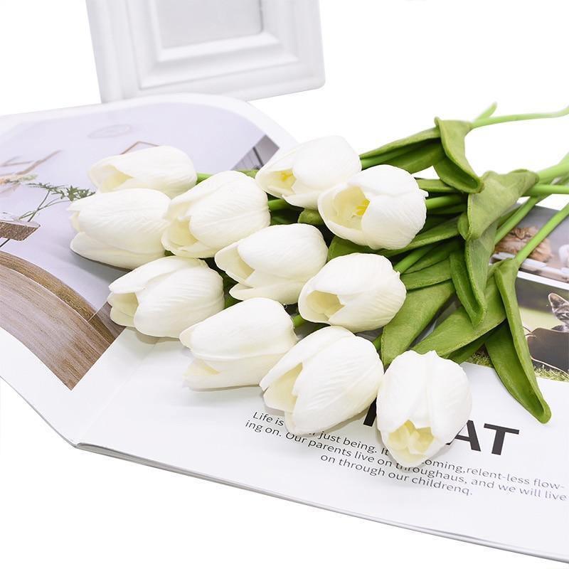 Skorter | 10-piece Faux-Tulip Artificial Flowers