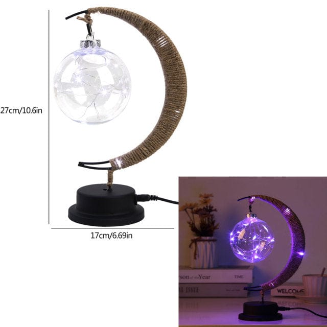 Skorter | Rayvia Lunar Lamp - Half Moon LED Light with Glass Globe for Cozy Atmosphere
