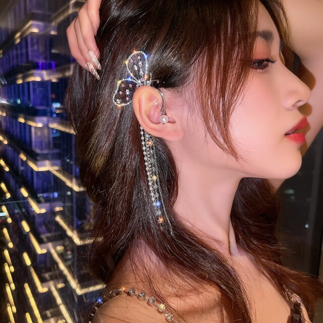 Skorter | Animal Birds Tassel Women Earrings Clip Ear Cuff