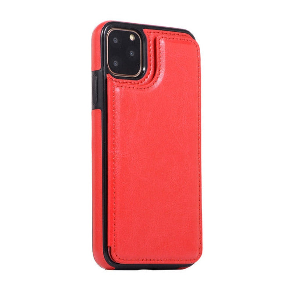 Skorter | Retro Theme Vegan Leather Flip Wallet Case for iPhone 11 to 15