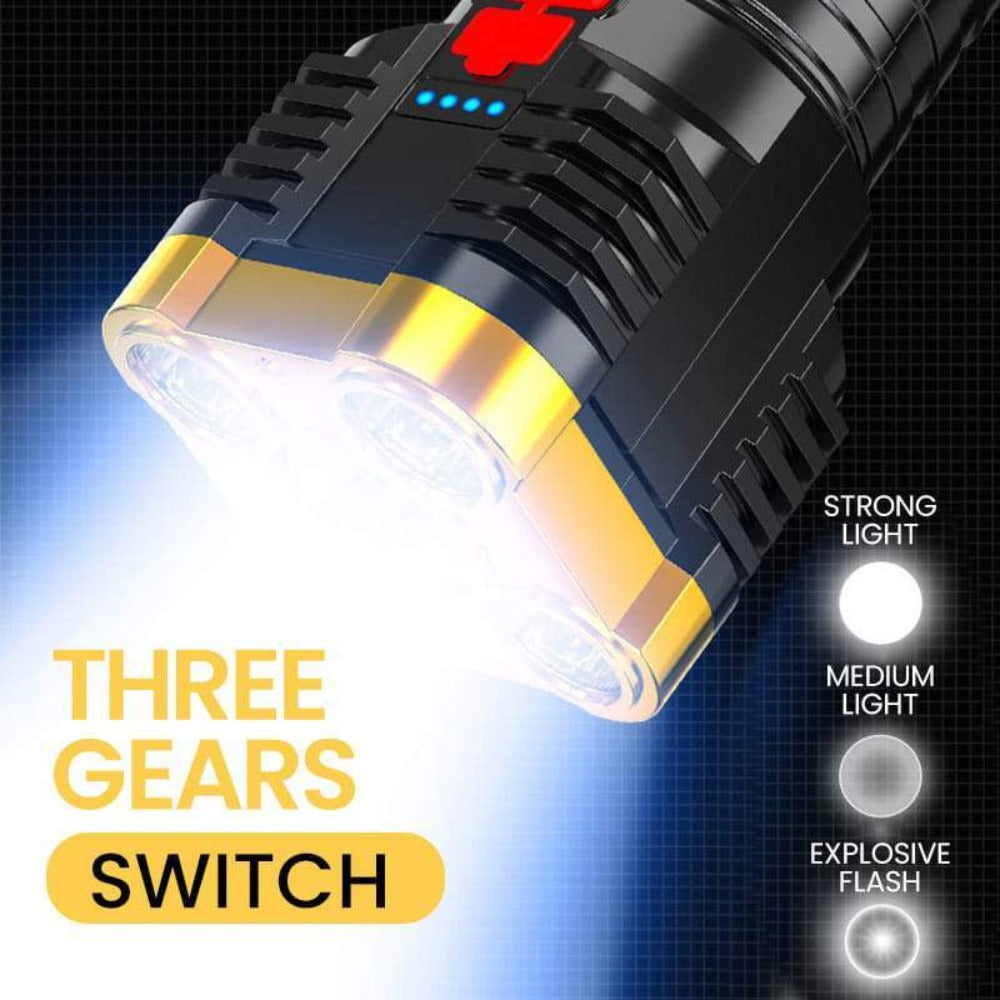 Skorter | Bright Waterproof Outdoor LED Flashlight with Side Lamp