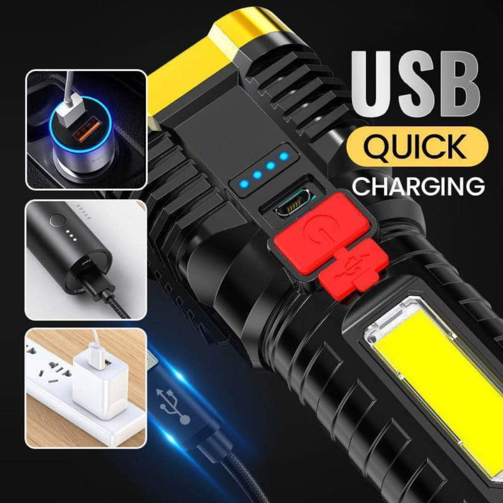 Skorter | Bright Waterproof Outdoor LED Flashlight with Side Lamp
