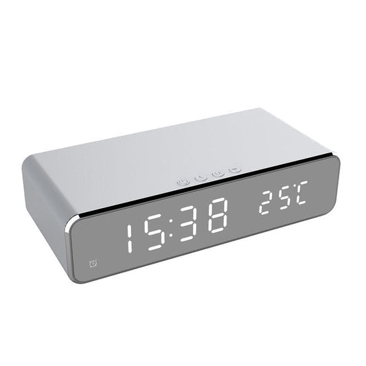 Skorter | Smart Alarm Clock Charging Station – 2-in-1 Digital Alarm Clock with Magnetic Qi Charger