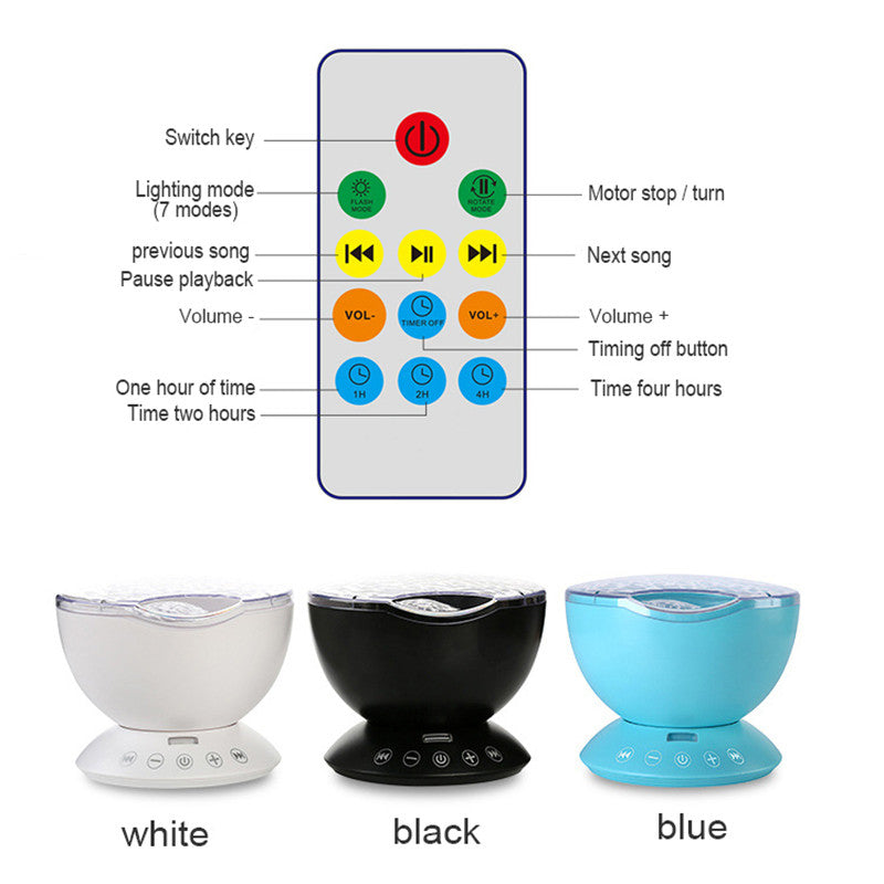 Skorter | Ocean Wave LED Projector Lights Speaker with Remote control