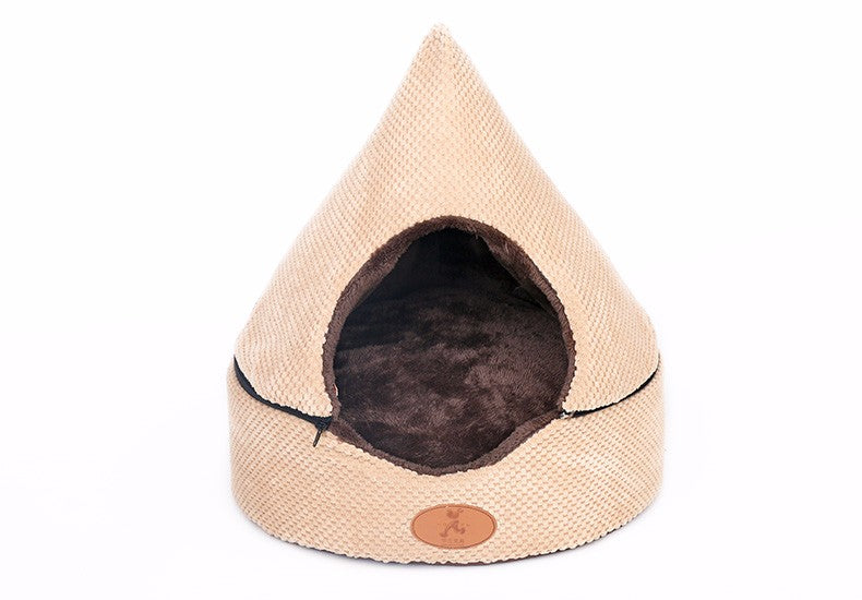 Skorter | HOOPET Pet Dog Cat Tent House All Seasons Dirt Resistant Soft Yurt Bed with Double-Sided Washable Cushion