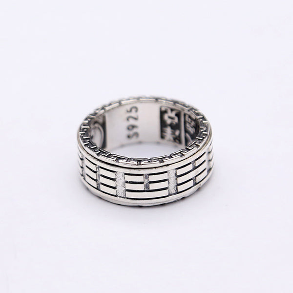 Skørter | 925 Sterling Silver Ring Men Jewelry Couple Gossip Turn Mantra Engagement Ring Women Gift Vintage Fine Jewelry R7