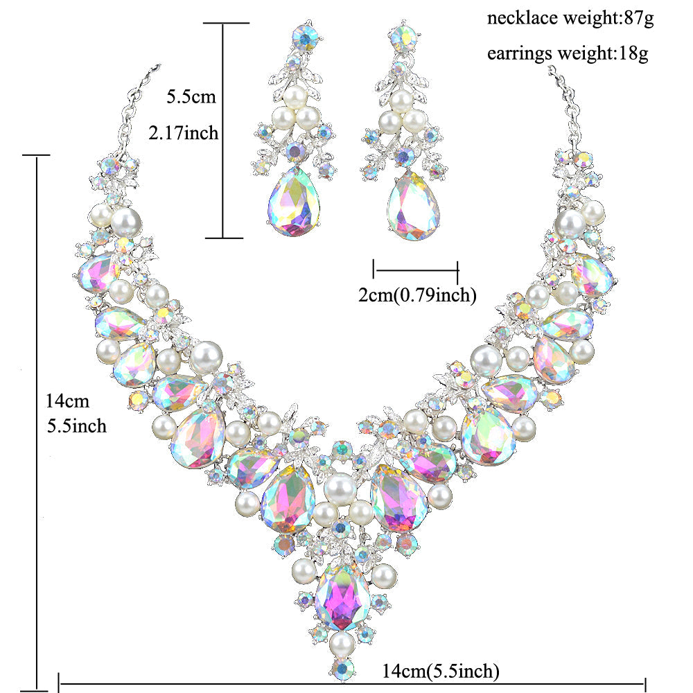 Skørter | Delicate Skinnen AB crystal and pearl Jewelry set For women wedding Dress