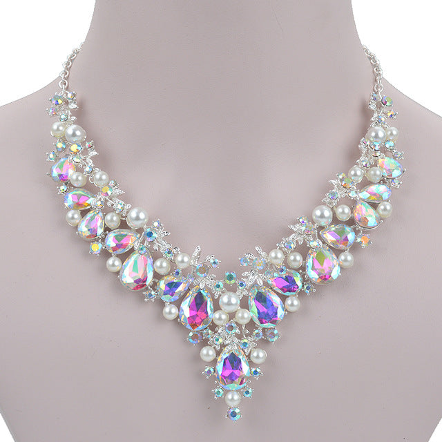Skørter | Delicate Skinnen AB crystal and pearl Jewelry set For women wedding Dress
