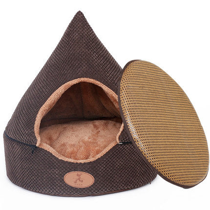Skorter | HOOPET Pet Dog Cat Tent House All Seasons Dirt Resistant Soft Yurt Bed with Double-Sided Washable Cushion