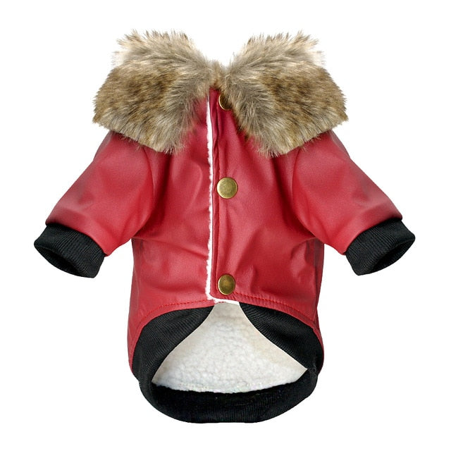 Skorter | Vegan Leather Jacket for Dog with Faux Fur Collar