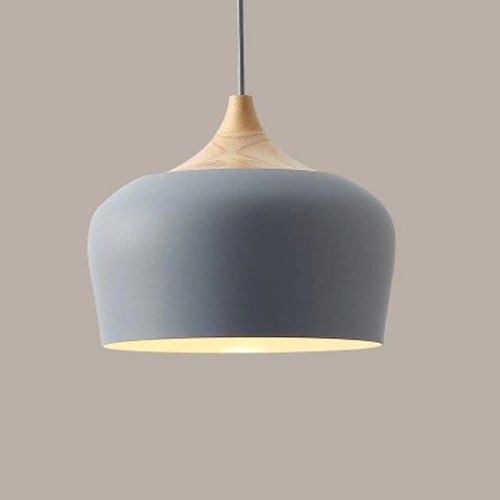 Skorter | Pendant lights made of metal and wood in delicate pastel shades