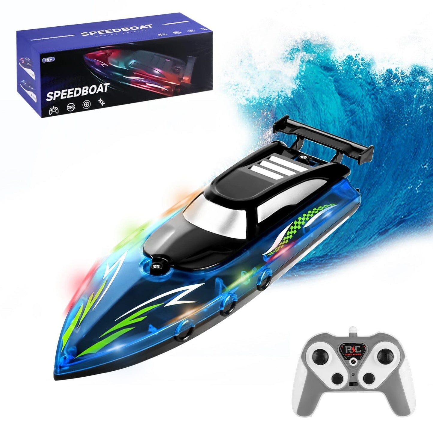 Skorter | RC Boat with Colorful LED Light 10KM/H