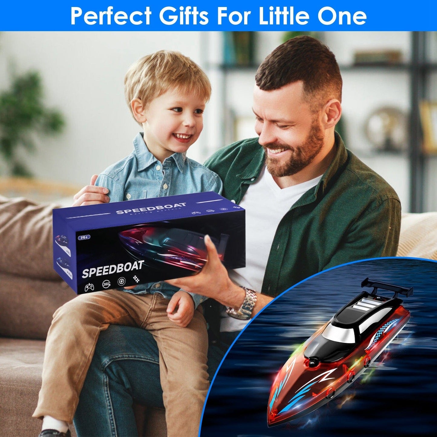 Skorter | RC Boat with Colorful LED Light 10KM/H