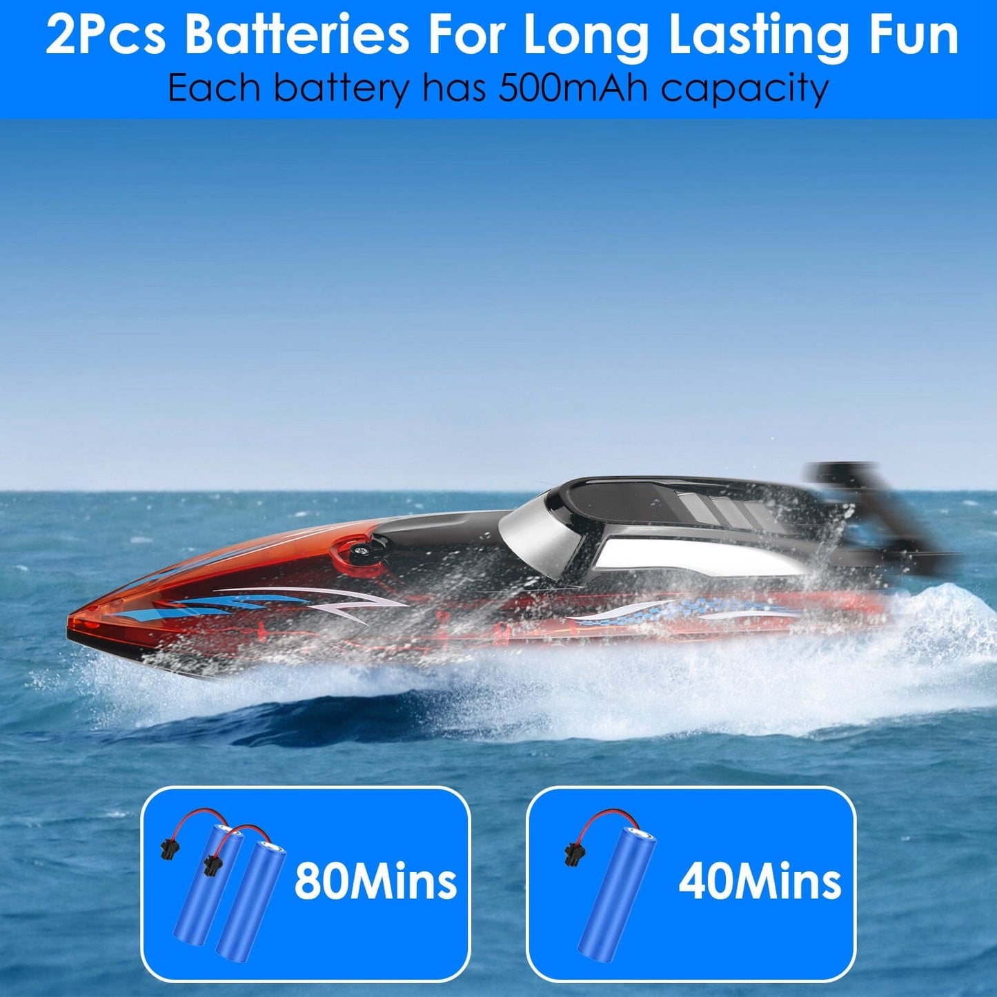 Skorter | RC Boat with Colorful LED Light 10KM/H