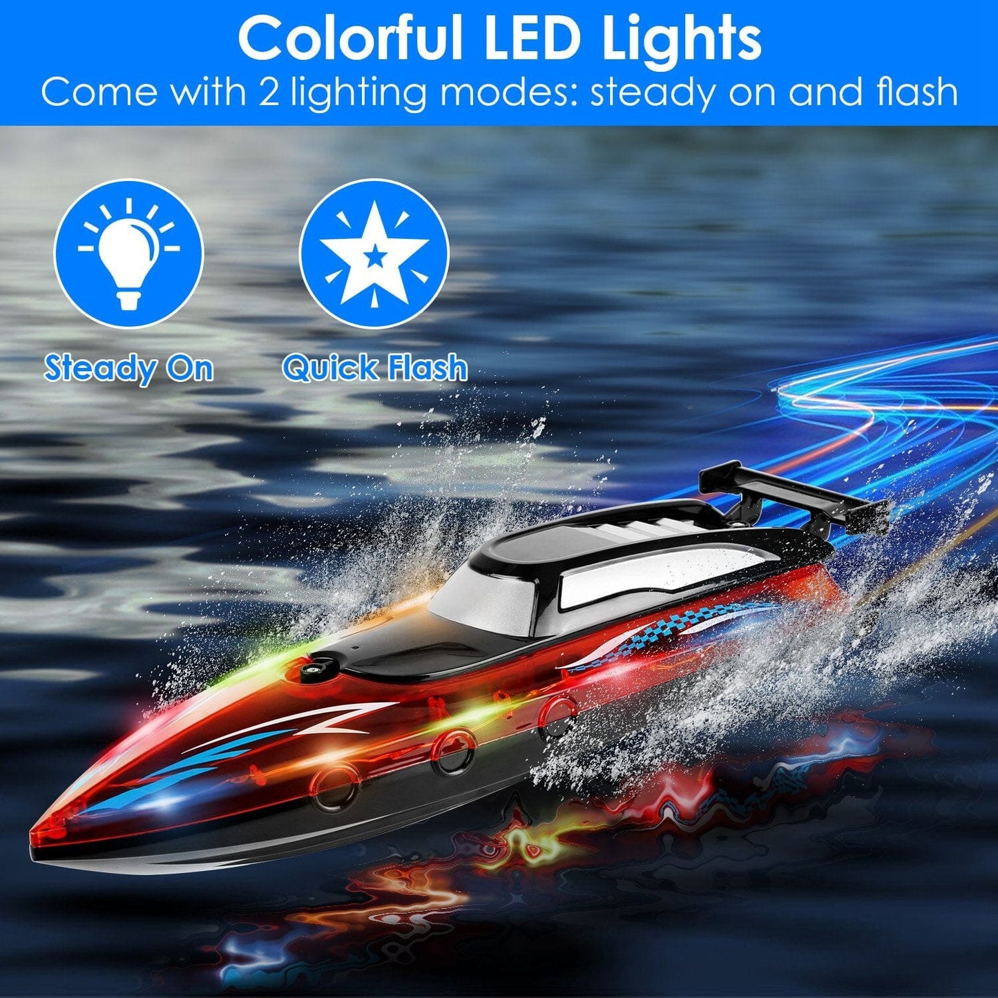 Skorter | RC Boat with Colorful LED Light 10KM/H