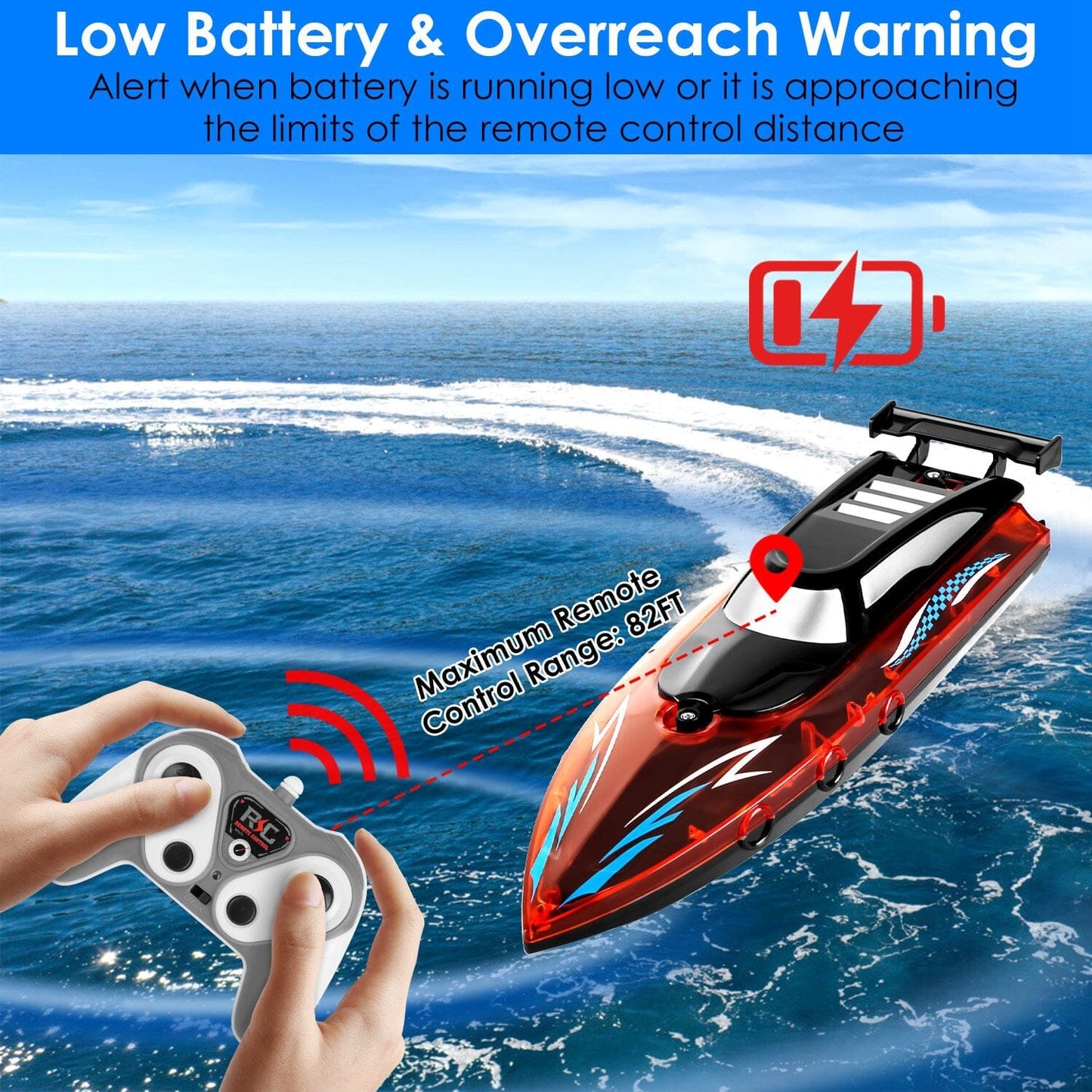 Skorter | RC Boat with Colorful LED Light 10KM/H