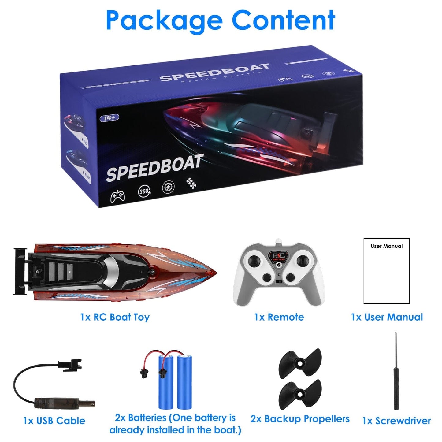 Skorter | RC Boat with Colorful LED Light 10KM/H
