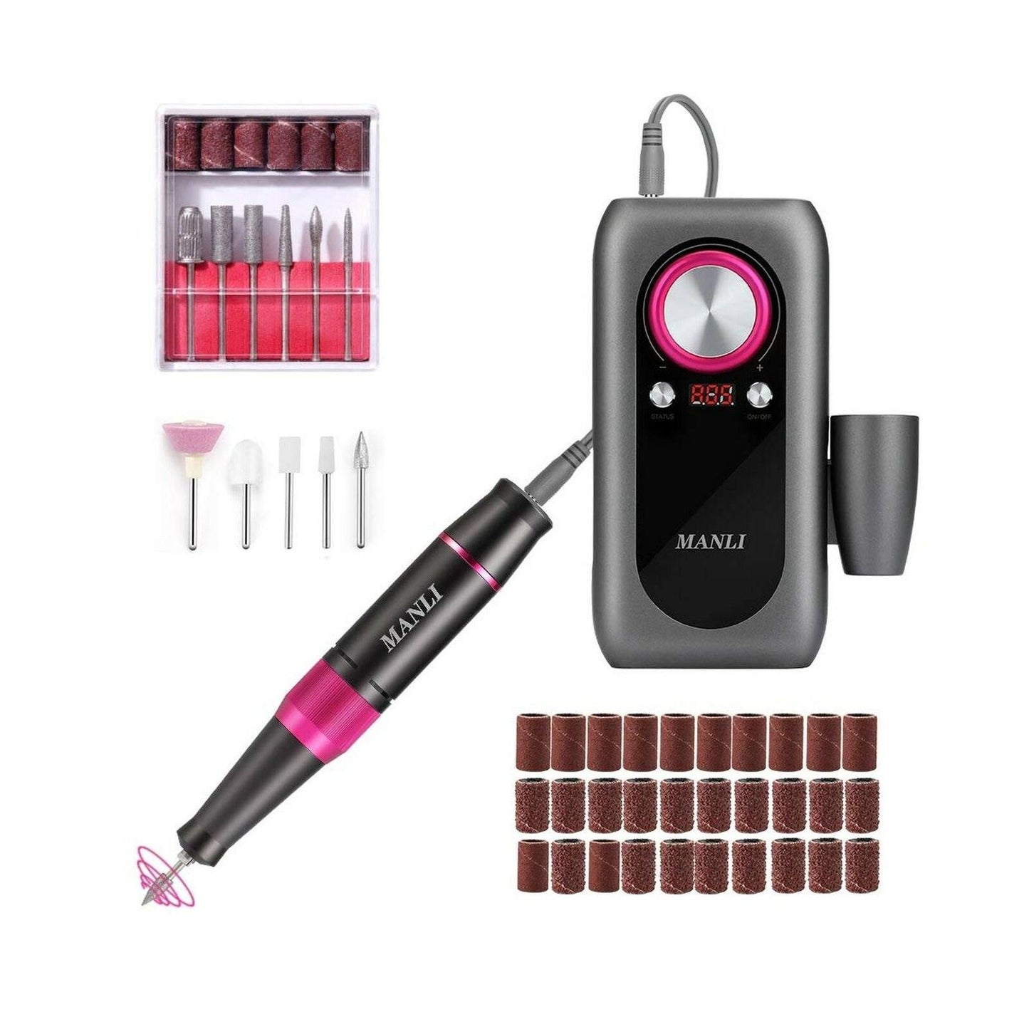 Skorter | Rechargeable Nail Drill Kit with 2000mAh Phone Power Bank