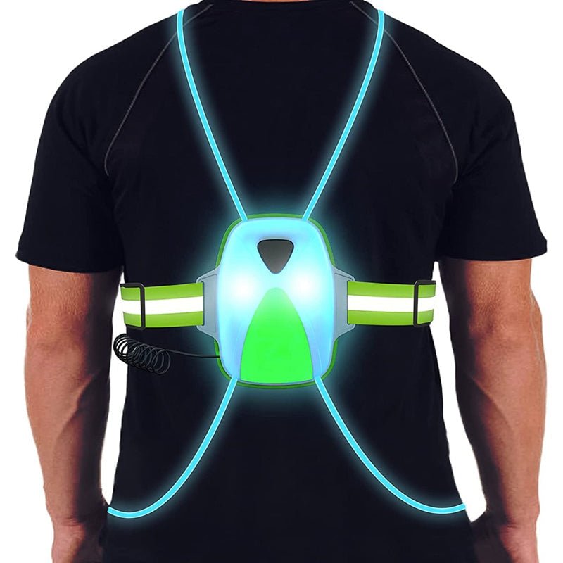 Skorter | ReflectGlow Running Safety Vest – USB Rechargeable – 6 LED Light Colors – Waterproof and Adjustable – High Visibility for Outdoor Activities