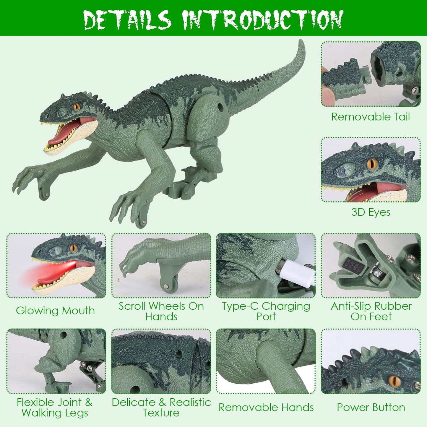 Skorter | Remote-Controlled Dinosaur with 3D Eye Roaring Sounds for 3-12 Years Old