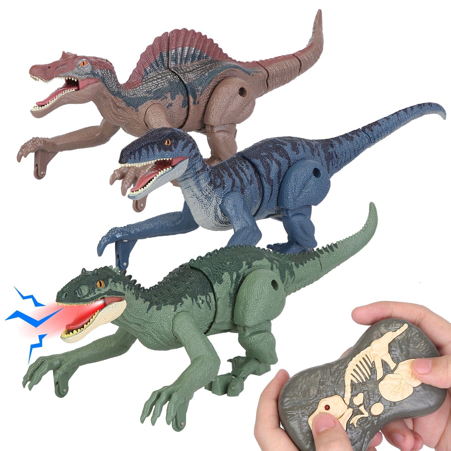 Skorter | Remote-Controlled Dinosaur with 3D Eye Roaring Sounds for 3-12 Years Old