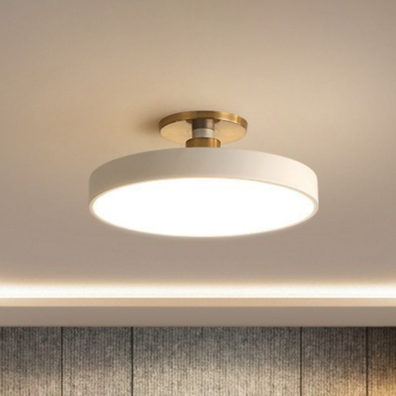 Round Flush Mount Light Nordic Style Acrylic Bedroom LED Semi Flush Ceiling Light - SKØRTER